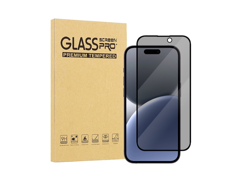 iiglo iPhone 16 Plus 3D Privacy Glass skærmbeskytter Skærmbeskyttelse mobiltelefon