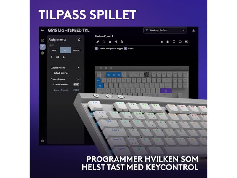 Logitech G G515 Lightspeed Gaming Keyboard (hvidt) Gamingkeyboard