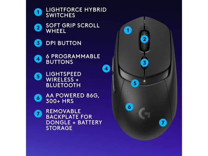 Logitech G G309 Lightspeed Gaming Mus (sort) Gamingmus