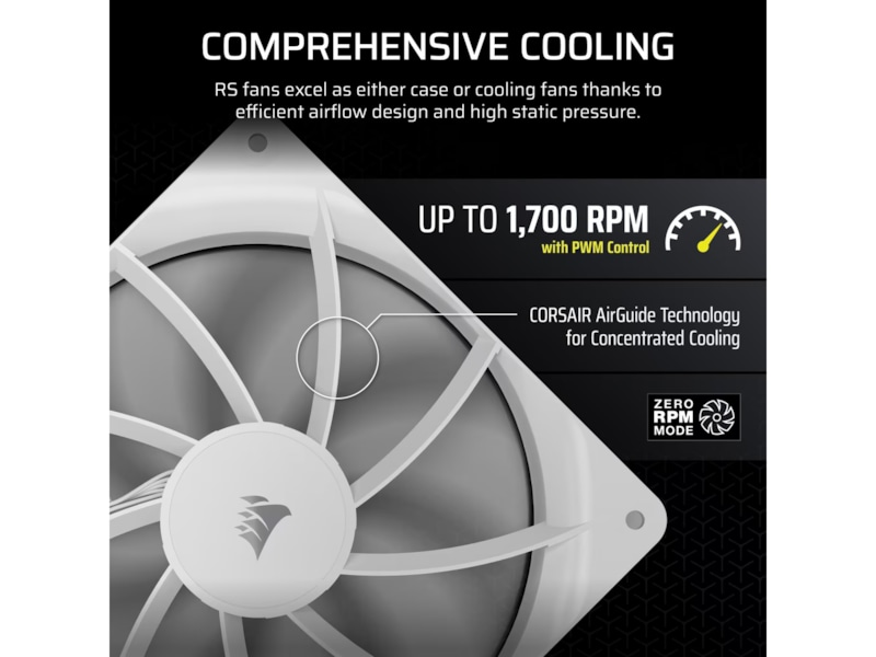 Corsair RS140 Ventilator 2pk (hvidt) Blæsere