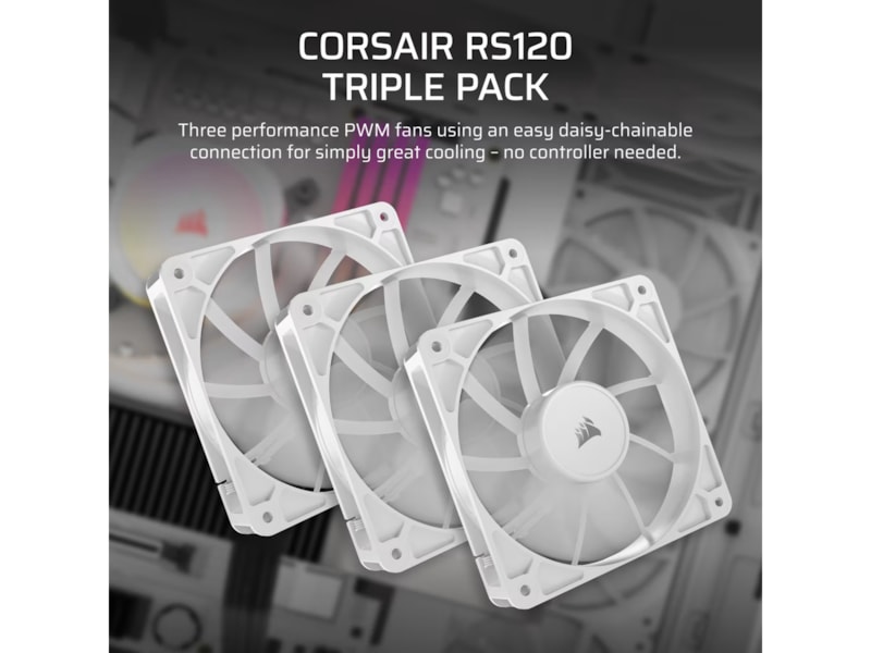 Corsair RS120 Ventilator 3pk (hvidt) Blæsere