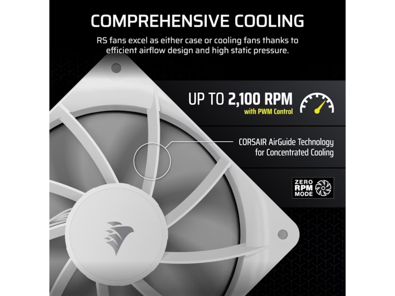 Corsair RS120 Ventilator 3pk (hvidt) Blæsere