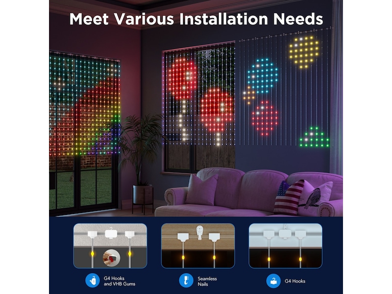 Govee WiFi & Bluetooth Curtain Light (Netflix version) Led strips & underholdning