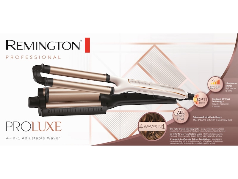 Remington PROluxe 4-i-1 justerbart krøllejern Hårpleje & styling