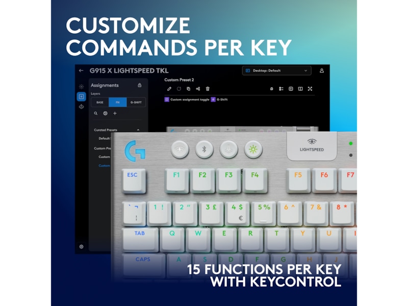 Logitech G915 X Lightspeed TKL Trådløst Gamingtastatur (hvidt) Gamingkeyboard