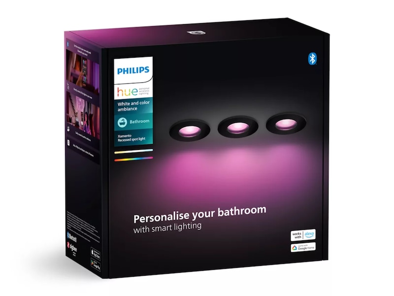 Philips Hue Xamento Bathroom indbygningsspot 3-pak (sort) Loftlampe