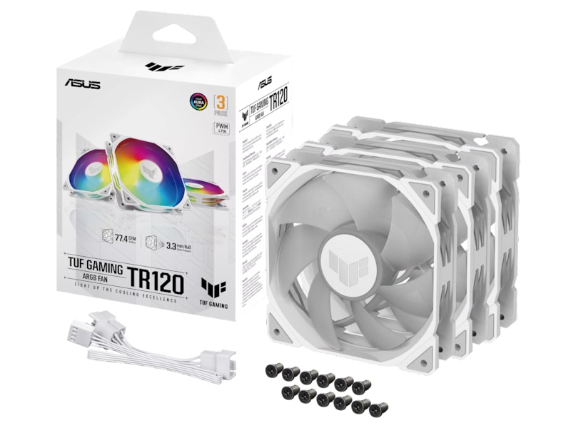 Asus TUF Gaming TR120 ARGB Ventilator 3pk (hvidt) Blæsere