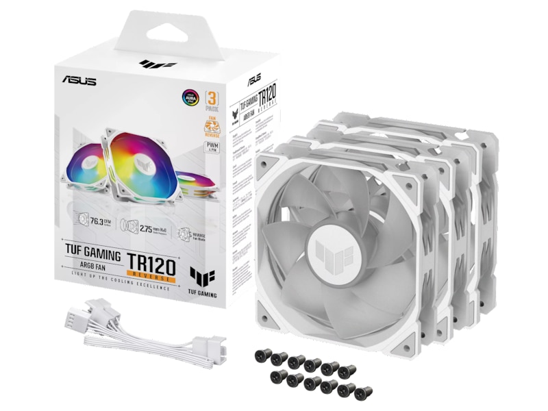 Asus TUF Gaming TR120 ARGB Reverse Ventilator 3pk (hvidt) Blæsere