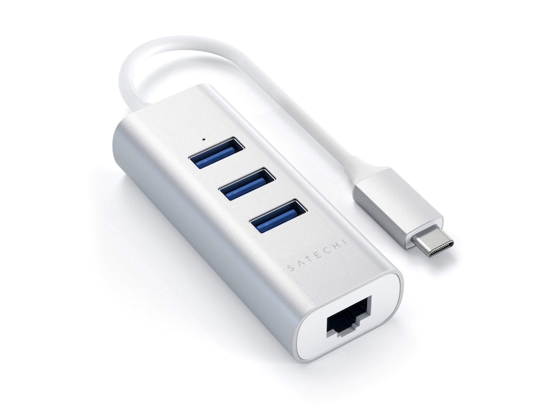 Satechi USB-C Hub 2-i-1 (sølv) Dockingstation og USB-hub