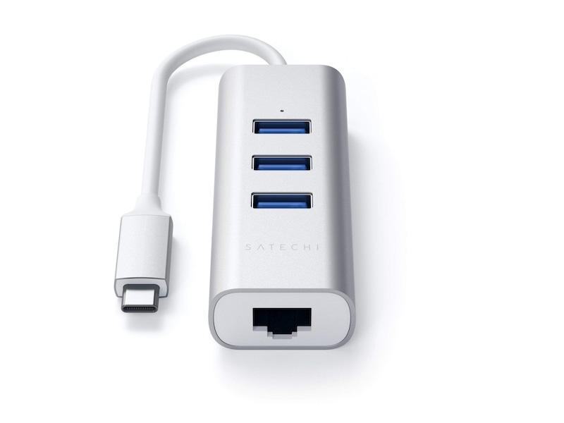 Satechi USB-C Hub 2-i-1 (sølv) Dockingstation og USB-hub