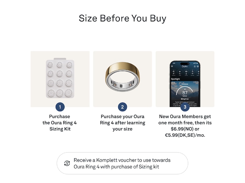 Oura Ring 4 Sizing Kit Smart ring