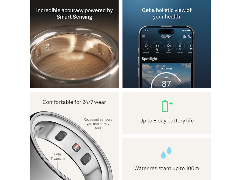Oura Ring 4 Smart Ring str. 4 (sølv) Smart ring