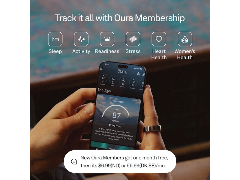 Oura Ring 4 Smart Ring str. 7 (sort) Smart ring