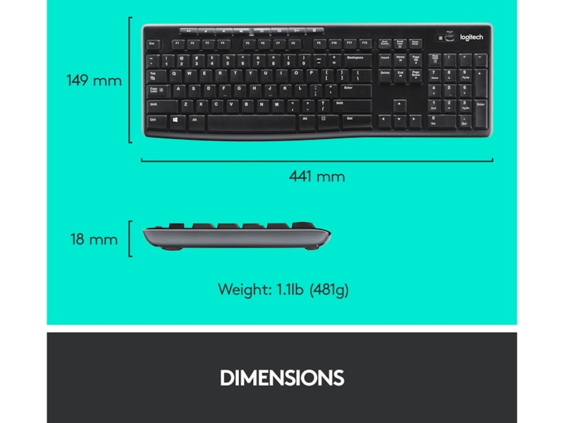 Logitech MK270 Combo Trådløs Mus & keyboards -kombinasjonspakker