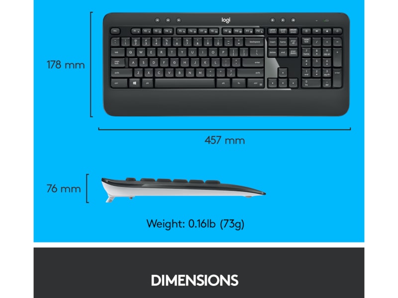 Logitech MK540 Advanced Combo Trådløs Mus & keyboards -kombinasjonspakker