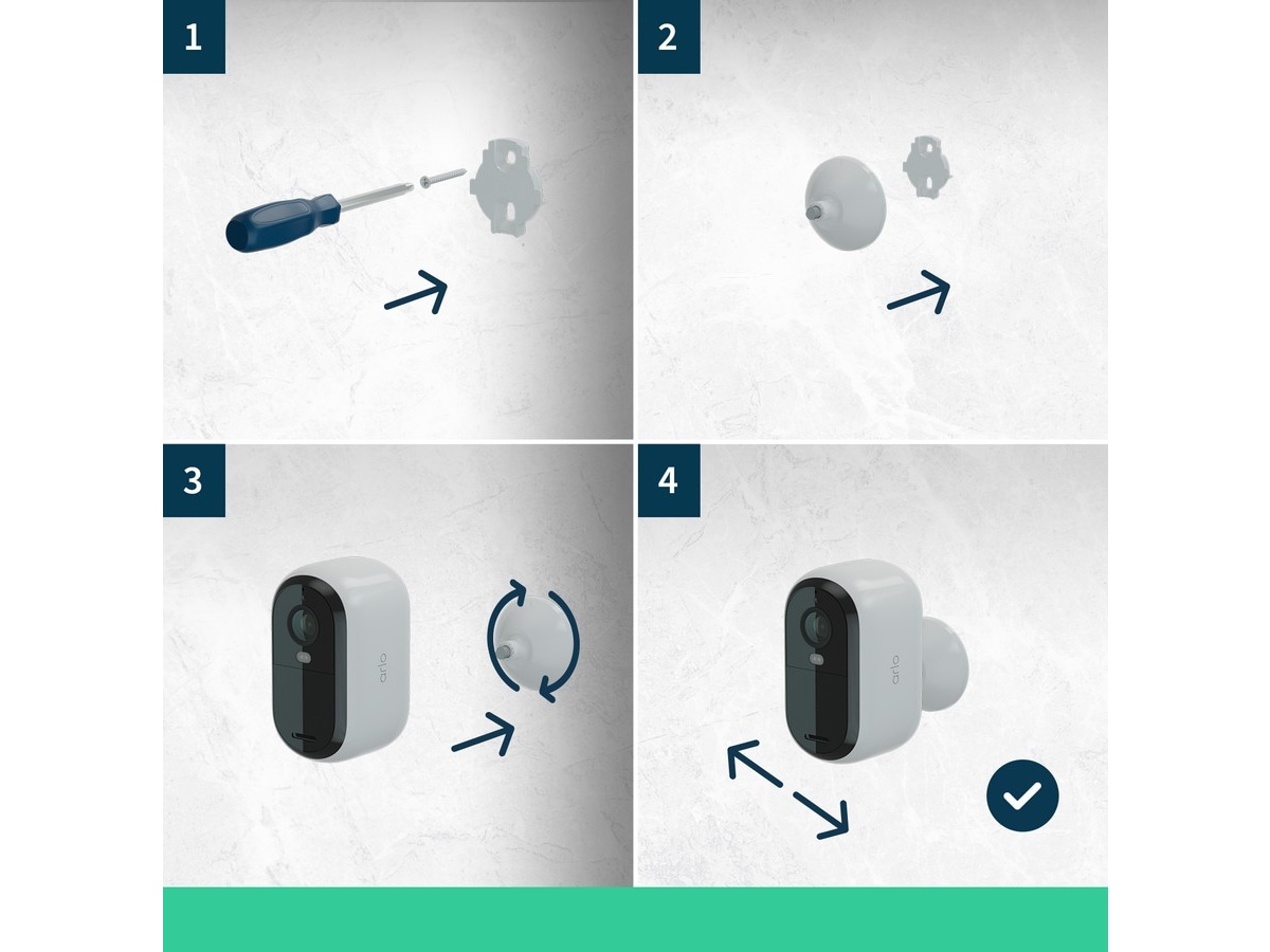 Arlo Essential 2 FHD overvåkningskamera (hvit) 2pk Overvågningskameraer