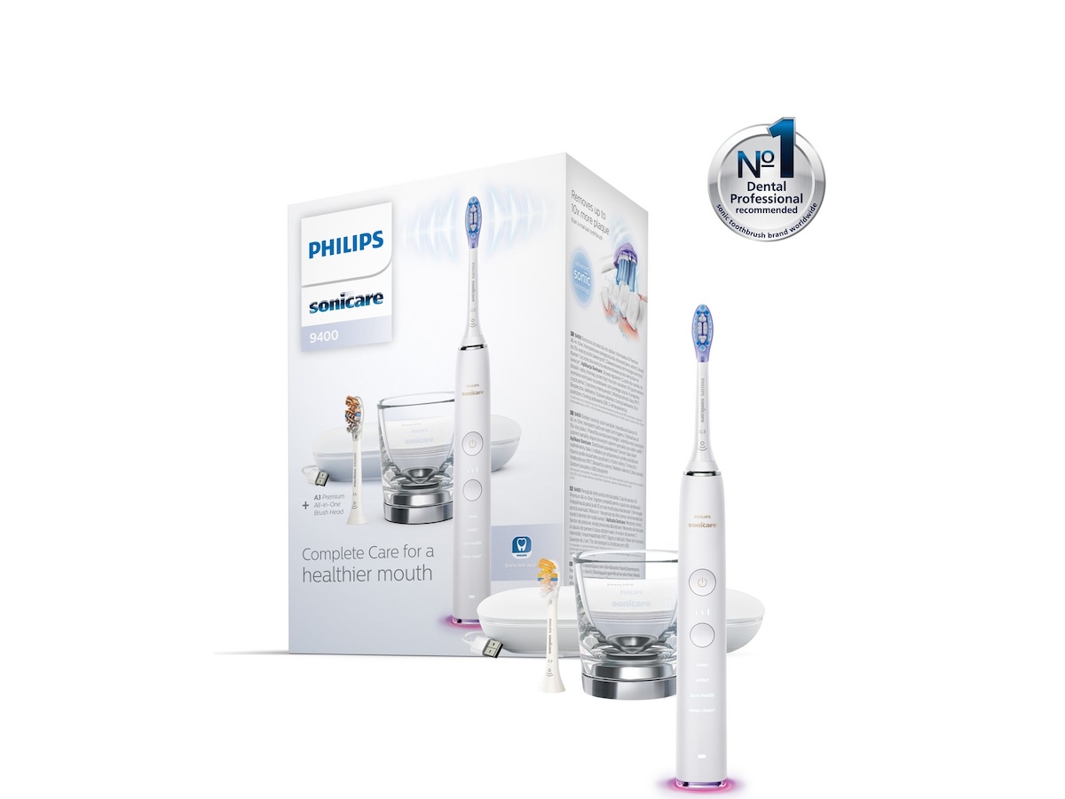 Philips DiamondClean Smart 9400 Sonic elektrisk tandbørste HX9917/88 (hvid) Elektriske tandbørster