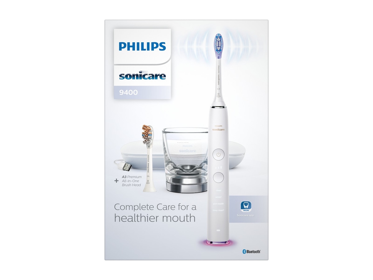 Philips DiamondClean Smart 9400 Sonic elektrisk tandbørste HX9917/88 (hvid) Elektriske tandbørster